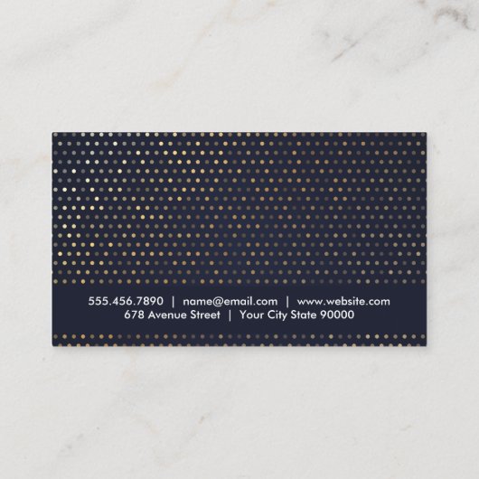 Mode | Luxemburg | Diepblauw goudpatroon Visitekaartje (Achterkant)