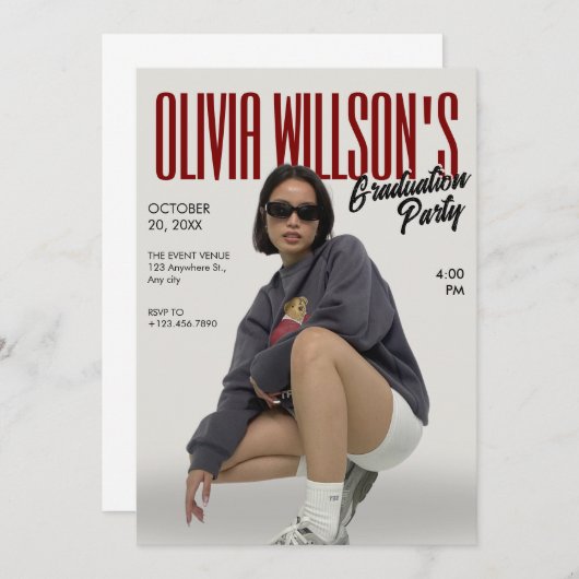 Mode magazine foto afstuderen kaart (Voorkant / Achterkant)