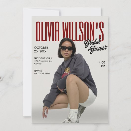 Mode magazine foto vrijgezellenfeest Bachelorette Kaart (Voorkant)