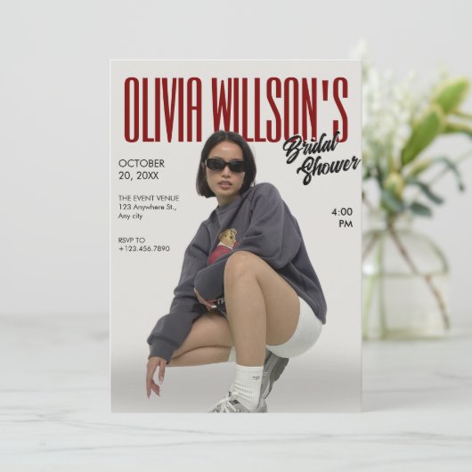 Mode magazine foto vrijgezellenfeest Bachelorette Kaart (Staand voorkant)