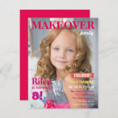 Mode Magazine Makeover Girls Verjaardagsfeest Kaart (Voorkant / Achterkant)