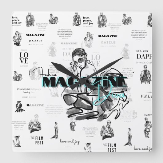 Mode magazine vrouwen vierkante klok (Voorkant)