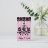 Mode Makeup Artist Elegant Realtor Chandelier Visitekaartje (Staand voorkant)