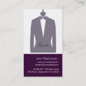 Mode Mannen Tux Gray Mannequin Stylist Visitekaartje (Achterkant)