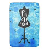 Mode Mannequin Standaard Blauw Retro Vintage Badmat (Voorkant Verticaal)