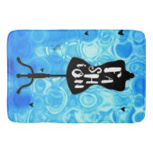 Mode Mannequin Standaard Blauwe Retro  Badmat (Voorkant)