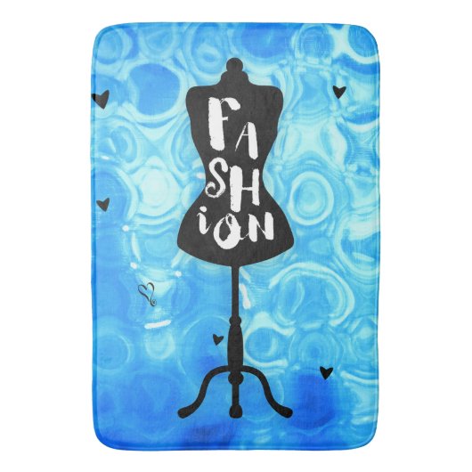 Mode Mannequin Standaard Blauwe Retro Badmat (Voorkant Verticaal)