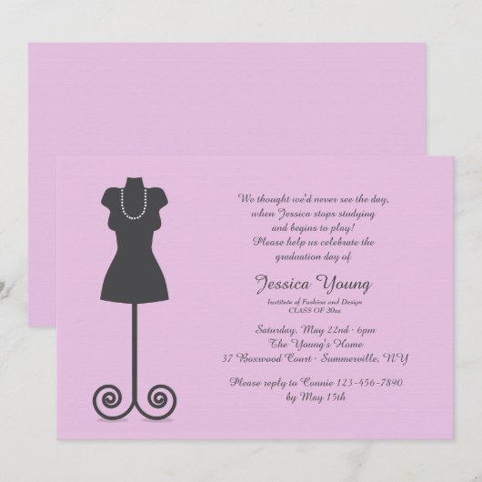 Mode Mannequin Uitnodiging (Voorkant / Achterkant)