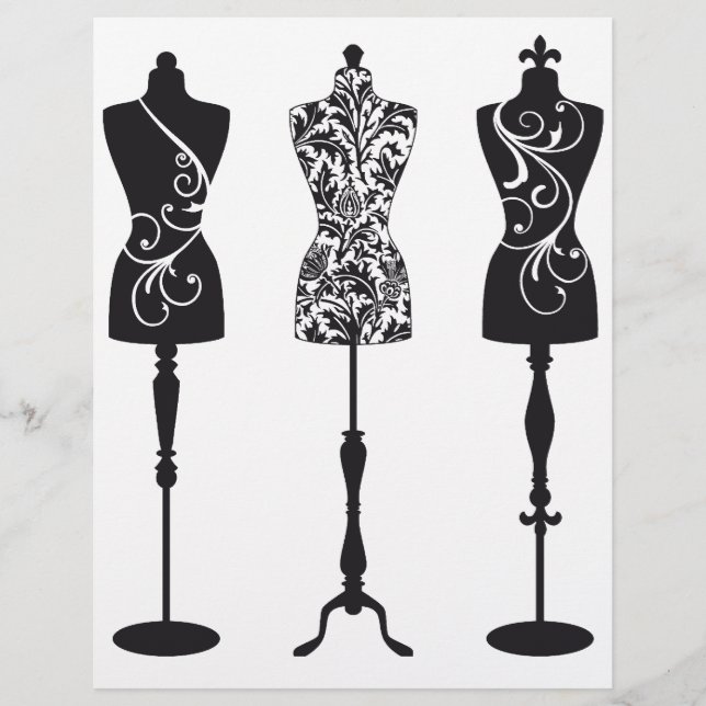  mode mannequins silhouettes (Voorkant)