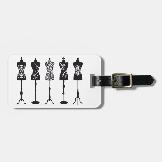  mode mannequins silhouettes bagagelabel (Voorkant horizontaal)