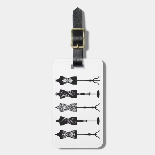  mode mannequins silhouettes bagagelabel (Voorkant verticaal)