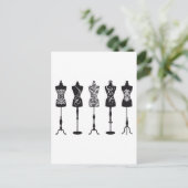  mode mannequins silhouettes briefkaart (Staand voorkant)
