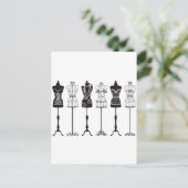 mode mannequins silhouettes briefkaart (Staand voorkant)