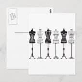 mode mannequins silhouettes briefkaart (Voorkant / Achterkant)