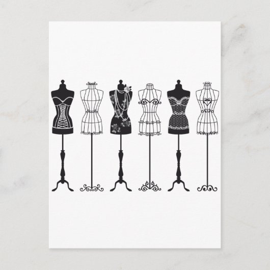 mode mannequins silhouettes briefkaart (Voorkant)
