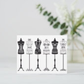  mode mannequins silhouettes briefkaart (Staand voorkant)