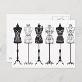  mode mannequins silhouettes briefkaart (Voorkant / Achterkant)