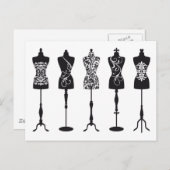 mode mannequins silhouettes briefkaart (Voorkant / Achterkant)