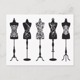 mode mannequins silhouettes briefkaart