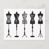 mode mannequins silhouettes briefkaart (Voorkant)
