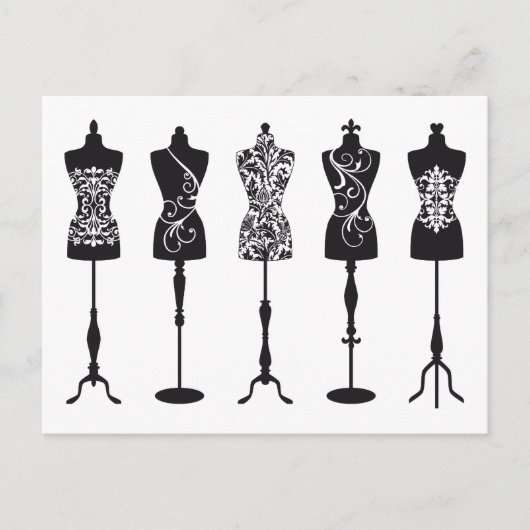 mode mannequins silhouettes briefkaart (Voorkant)