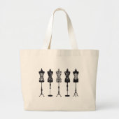  mode mannequins silhouettes grote tote bag (Voorkant)