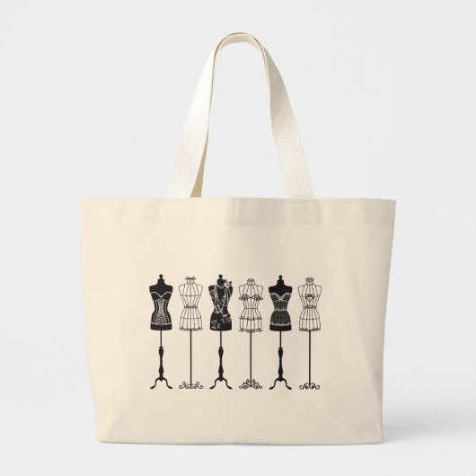 mode mannequins silhouettes grote tote bag (Voorkant)