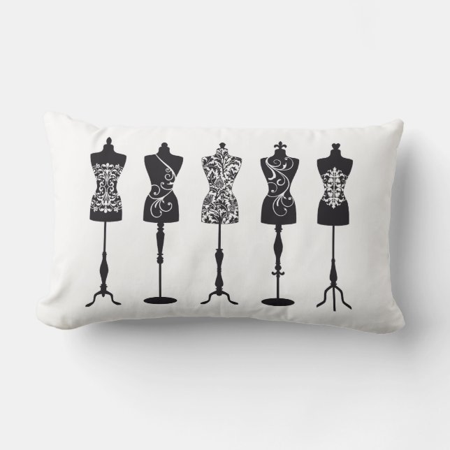  mode mannequins silhouettes kussen (Voorkant)