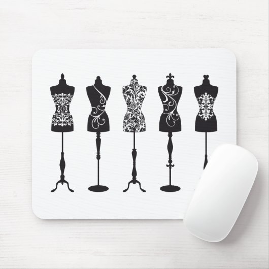  mode mannequins silhouettes muismat (Met muis)