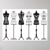  mode mannequins silhouettes poster (Voorkant)