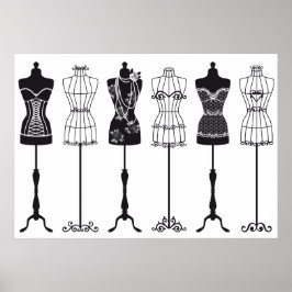  mode mannequins silhouettes poster