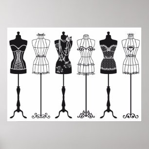 mode mannequins silhouettes poster
