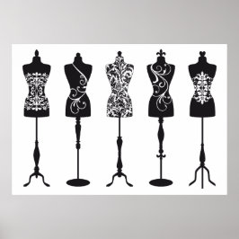  mode mannequins silhouettes poster