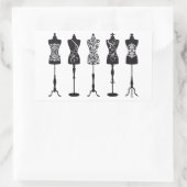  mode mannequins silhouettes rechthoekige sticker (Tas)