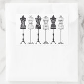 mode mannequins silhouettes rechthoekige sticker (Tas)