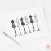  mode mannequins silhouettes rechthoekige sticker (Envelop)