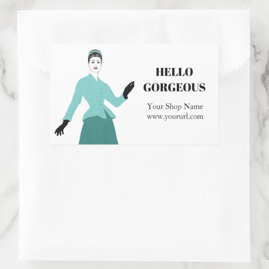 Mode Marketing Labels, online winkelverpakking Rechthoekige Sticker (Tas)