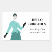 Mode Marketing Labels, online winkelverpakking Rechthoekige Sticker (Voorkant)