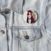 Mode Matisse Doll - Roos Ronde Button 5,7 Cm (In situ)