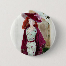 Mode Matisse Doll - Roos Ronde Button 5,7 Cm