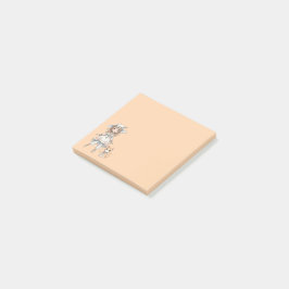 Mode meisje dat wandelt met haar kat post-it® notes
