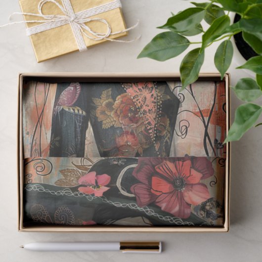 MODE MEISJE DECOUPAGE TISSUEPAPIER (Geschenk)