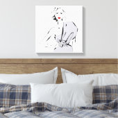 Mode meisje in gedrapeerde jurk canvas afdruk (Insitu (Slaapkamer))