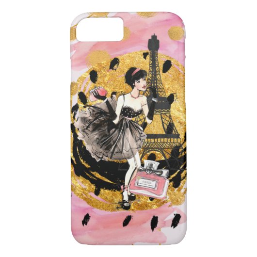 Mode meisje in Parijs Phonecase Case-Mate iPhone Case (Achterkant)