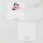 Mode meisje in rood Ketting Vierkante Visitekaartje (Voorkant / Achterkant)