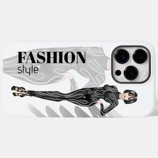 Mode meisje in zwart springpak Case-Mate iPhone case (Achterkant (horizontaal))