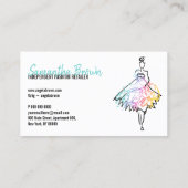 Mode meisje kleed schets zwarte boutique visitekaartje (Achterkant)