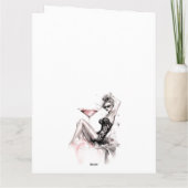 Mode meisje leopard jurk roze waterverf kaart (Achterkant)