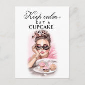 Mode meisje met cupcakes briefkaart (Voorkant)
