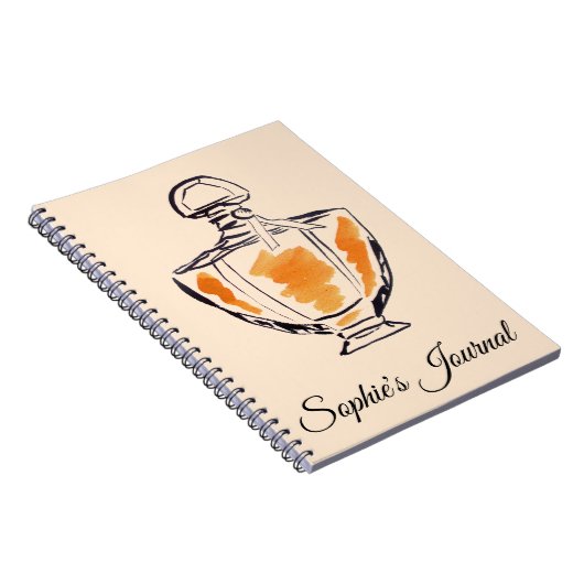 Mode meisje met parfumeflesje notitieboek (Rechterzijde)